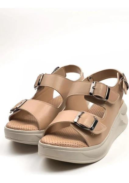 Kadın Dimma Nut Konfor Ortopedik Taban Tokalı Sandalet