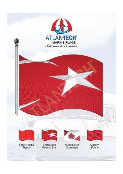 Marin Bayraklar Tr-Marıne Flags Tr - Türk Bayrağı 70X105CM