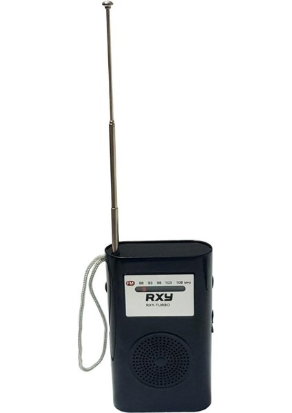 Rxy-Turbo Cep Tipi Pilli Mini Analog Fm Radyo