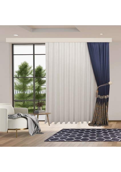 Yeni Model Gerçek Kalın Zincir Kırışmayan Etekleri Kurşunlu 1-2 Pile Son Moda Tül Perde
