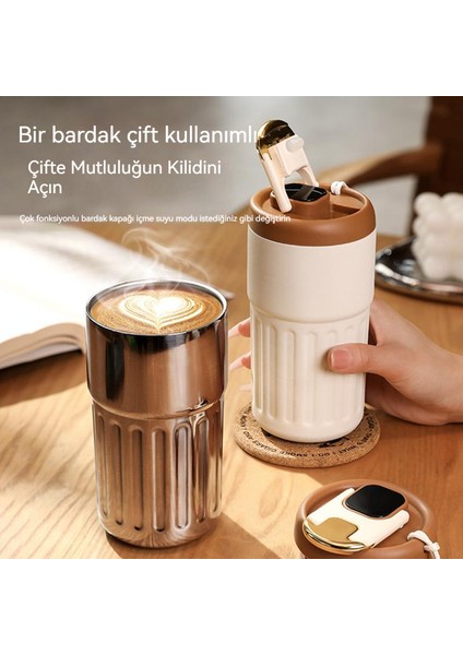 316 Paslanmaz Çelik 450ML Isı Yalıtımlı Kahve Fincanı (Yurt Dışından)