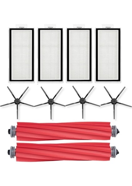 , 10 Parça Roborock Q7 Max Mega Set, Roborock Q7 Max Q7 Max+ Mega Set 10 Parça Siyah Yan Fırçalı
