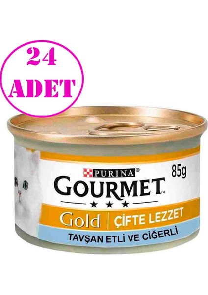 Proplan Gourmet Ciğerli Tavşanlı Parçalı Kedi Konservesi 85 gr 24 AD