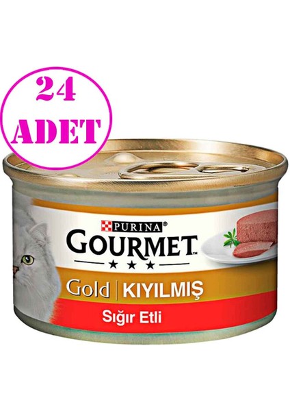 Gold Kıyılmış Sığır Etli Kedi Konserve 85 Gr 24 AD