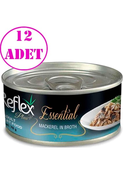 Essential Uskumrulu Yetişkin Kedi Konservesi 70 gr 12 Ad