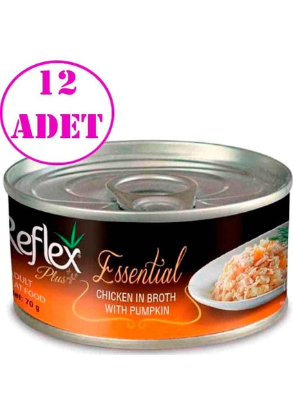 Essential Kedi Konservesi Tavuklu Balkabaklı 70 gr 12 Ad