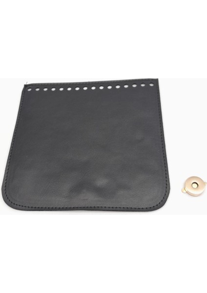 Siyah Renk Suni Deri 16.5X16 cm Çanta Kapağı Light Gold Metalli fiyatları