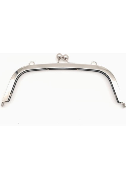 21.5 cm Gümüş Oval Köşe Çanta Klipsi Çanta Bursu