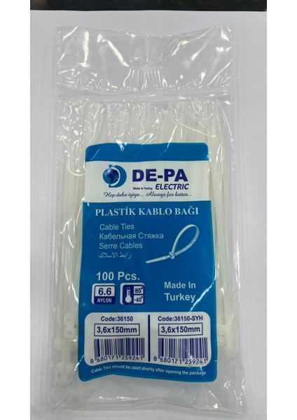 Plastik Kablo Bağı 3,6X150 mm (100 Adet)