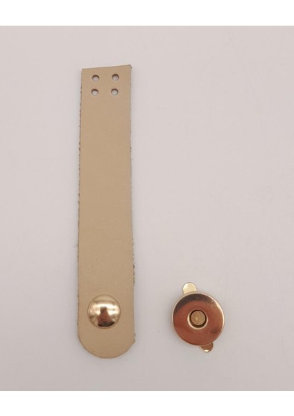 11X2 cm Ham Doğal Gerçek Deri Düz Çanta Kapağı Light Gold Metalli