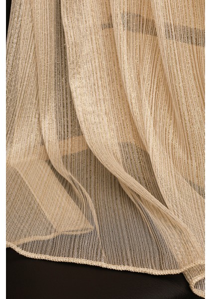 Yeni Model Altın Çizgili Kırışmayan Etekleri Kurşunlu 1-2,5 Pile Son Moda Tül Perde fiyatları