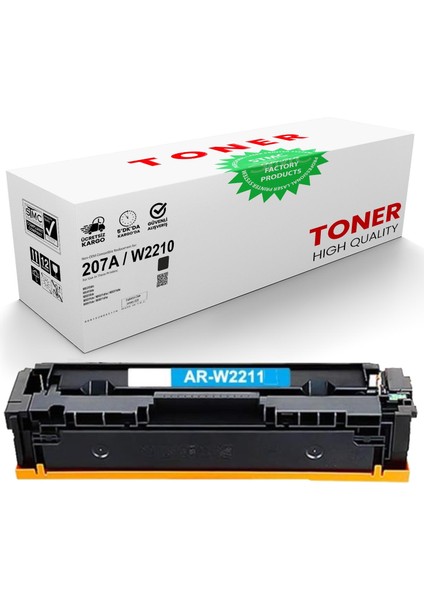 Hp 207A-W2211 Mavi Çipsiz Muadil Toner | M255DW/M282NW/M255NW