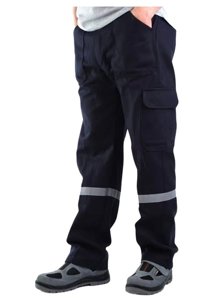 7/7 Gabardin Kışlık Iş Pantolonu Komando Cepli Reflektörlü
