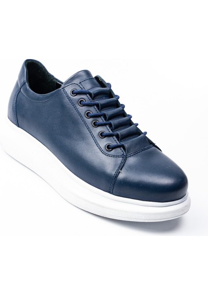 104 - 1 Lacivert Deri Erkek Günlük Ayakkabı