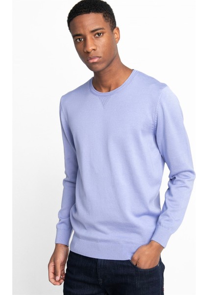 Slim Fit Dar Kesim Bisiklet Yaka Erkek Kazak