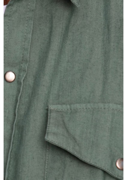 Relax Fit Rahat Kalıp Denim Parça Boyalı Çift Cep Kapaklı Çıtçıtlı Erkek Gömlek fırsatları