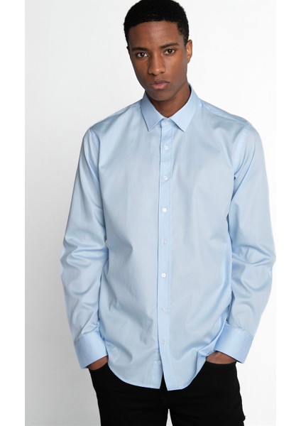 Modern Fit %100 Pamuk Armürlü Premium Erkek Gömlek