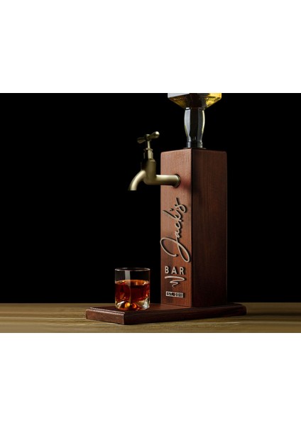 Bar & Pub & Meyhanelere Özel Kabartma Isimli 4 Adet Musluklu Doğal Ahşap Içki Standı-1 fiyatları
