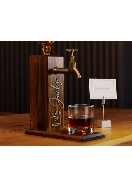 Bar & Pub & Meyhanelere Özel Kabartma Isimli 4 Adet Musluklu Doğal Ahşap Içki Standı-1 fırsatları