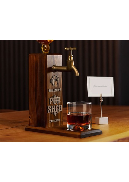 Bar & Pub & Meyhanelere Özel Kabartma Isimli 4 Adet Musluklu Doğal Ahşap Içki Standı-4 modelleri