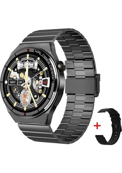 Amoled Yuvarlak Ekran 46 mm Siri Nfc Gps Bluetooth Çelik Yedek Kordon Akıllı Saat