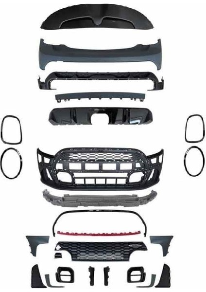Mini cooper f55 4d jcw body kit tampon seti 2021+