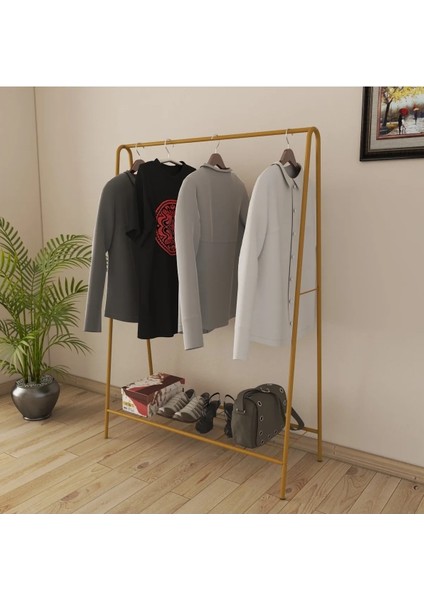 Oval Telli Gold Ayaklı Elbise Askılığı Elbise Askılığı Büyük