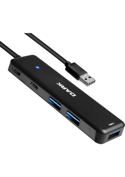 Connect Master X5C Usb3.2 Gen 1 Type-A To 3 Port Usb-A & 1 Port Type-C 2.0 / 1x Type-C Charge (DK-AC-USB347)