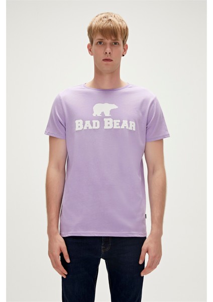 Bad Bear Bear Tee T-Shirt Lavanta Mor Logo Baskılı Erkek Tişört10