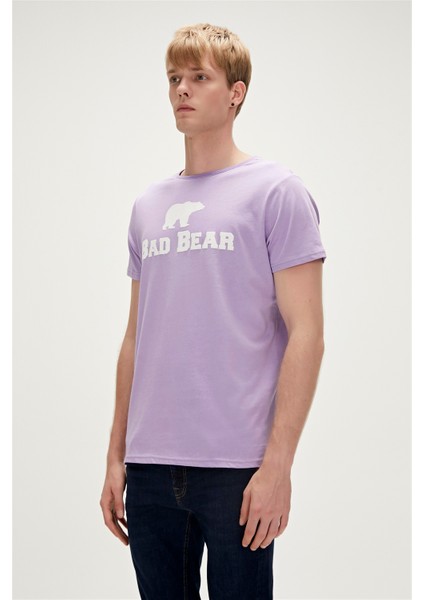 Bad Bear Bear Tee T-Shirt Lavanta Mor Logo Baskılı Erkek Tişört10