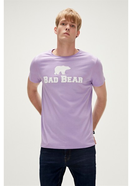 Bad Bear Bear Tee T-Shirt Lavanta Mor Logo Baskılı Erkek Tişört10