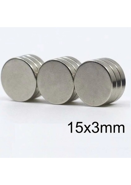 15 x 3 mm Çap: 15 Mm, Kalınlık : 3 mm Yuvarlak Neodyum Mıknatıs fiyatları
