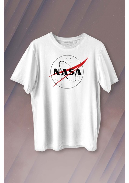 Nasa Logosu Siyah Kırmızı Uzay Cosmos Baskılı Tişört Unisex T-Shirt10