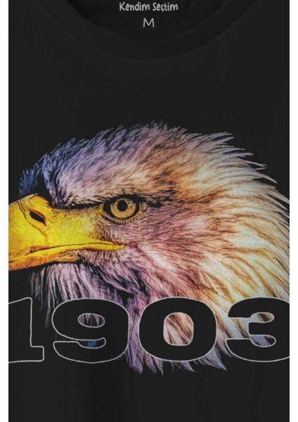 Beşiktaş 1903 Siyah Kara Kartal Eagle Kafası Beyaz Baskılı Tişört Unisex T-Shirt10 fiyatları