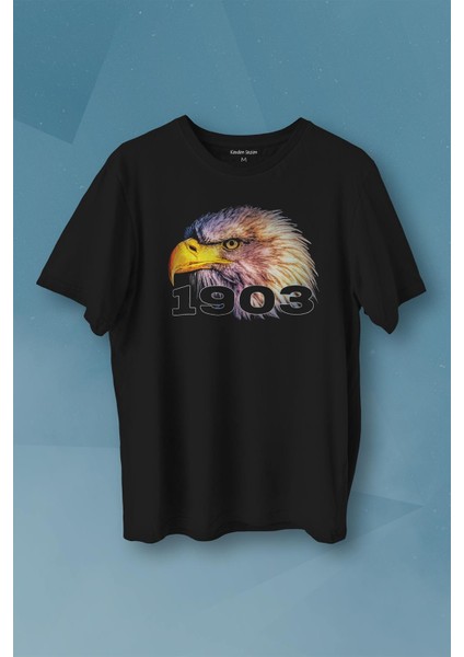 Beşiktaş 1903 Siyah Kara Kartal Eagle Kafası Beyaz Baskılı Tişört Unisex T-Shirt10