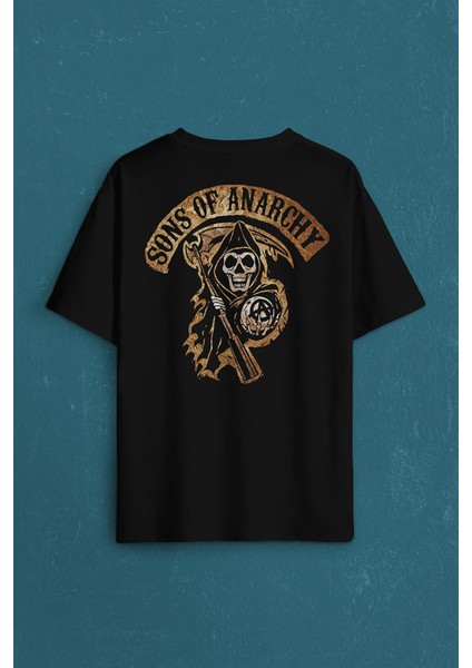 Anarşi Eylem I How To Draw The Sons Of Anarchy Sırt Ön Baskılı Oversize Tişört Unisex T-Shirt10