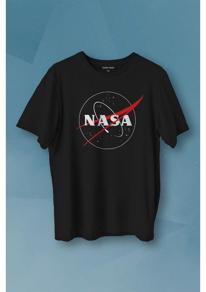 Nasa Logosu Siyah Kırmızı Uzay Cosmos Baskılı Tişört Unisex T-Shirt10