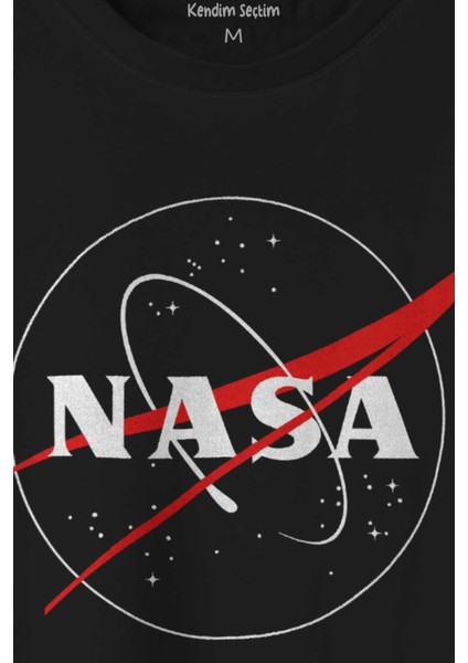 Nasa Logosu Siyah Kırmızı Uzay Cosmos Baskılı Tişört Unisex T-Shirt10 fiyatları