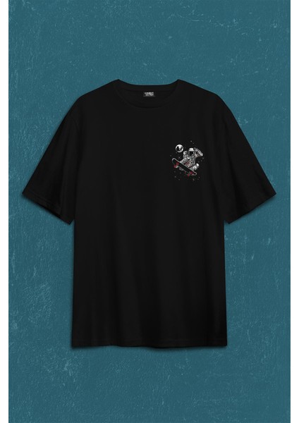 Astronot Uzay Cosmos Ay Dünya Gezegen Galaksi Sırt Ön Baskılı Oversize Tişört Unisex T-Shirt10 fiyatları