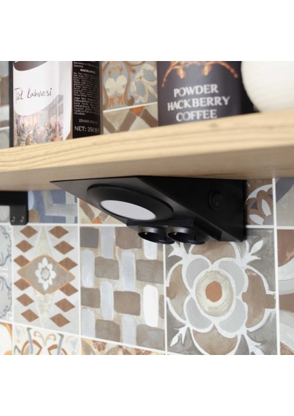 Mutfak Dolap Altı, Tezgah Altı Priz 3W Siyah Kasa Beyaz LED Aydınlatma