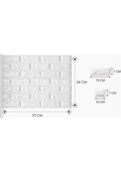 Renkli Duvarlar 70X54 CM(0.37M2) Kendinden Yapışkanlı Esnek Köpük Taş Desen Duvar Kağıdı Paneli