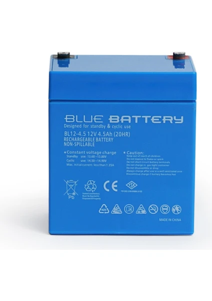 Blue Battery 12V 4.5 Amper Bakımsız Kuru Akü , Ups Aküsü