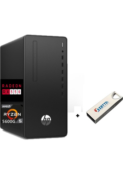 Pro 295 G9 Amd Ryzen5 5600G 8gb 256GB SSD 4gb RX550 WINDOWS11PRO Masaüstü Bilgisayar X6D390EA17+ZETTAUSBBELLEK