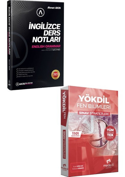 Akın Dil 2023 Akın Dil Ingilizce Ders Notları+Modadil Yökdil Fen Bilimleri Sınav Stratejileri Tüm Konular