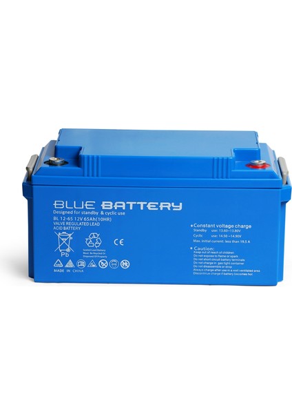 Blue Battery 12 Volt 65 Ah Bakımsız Kuru Akü , Ups Aküsü