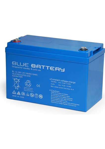 Blue Battery 12 Volt 100 Amper  Bakımsız Kuru Akü , Ups Aküsü