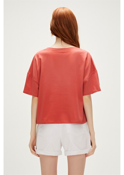 Lara Oversize T-Shirt Ginger Tarçın Basic Kadın Tişört10 indirimleri