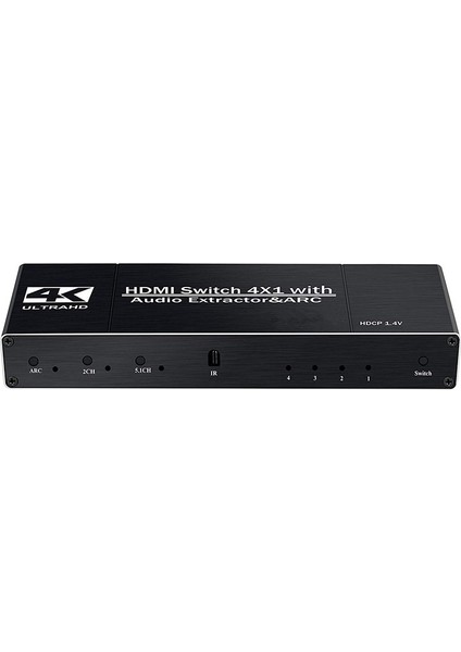 4K421A 4x1 HDMI 2.0 4K Ultra Hd 2160P Hdr Hdcp Arc Audio Extractor Ses Ayrıştırıcılı 4 Giriş 1 Çıkış Switch