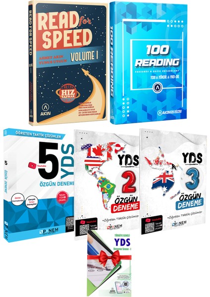 Akın Dil 2023 Akın Dil Read For Speed 1+Akın Dil 100 Reading+Panem YDS 5+2+3 Deneme+Tg