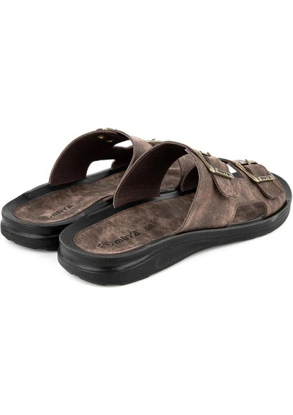 Orthopedix Kane Çift Tokalı Kahverengi Erkek Terlik 33300 fırsatları
